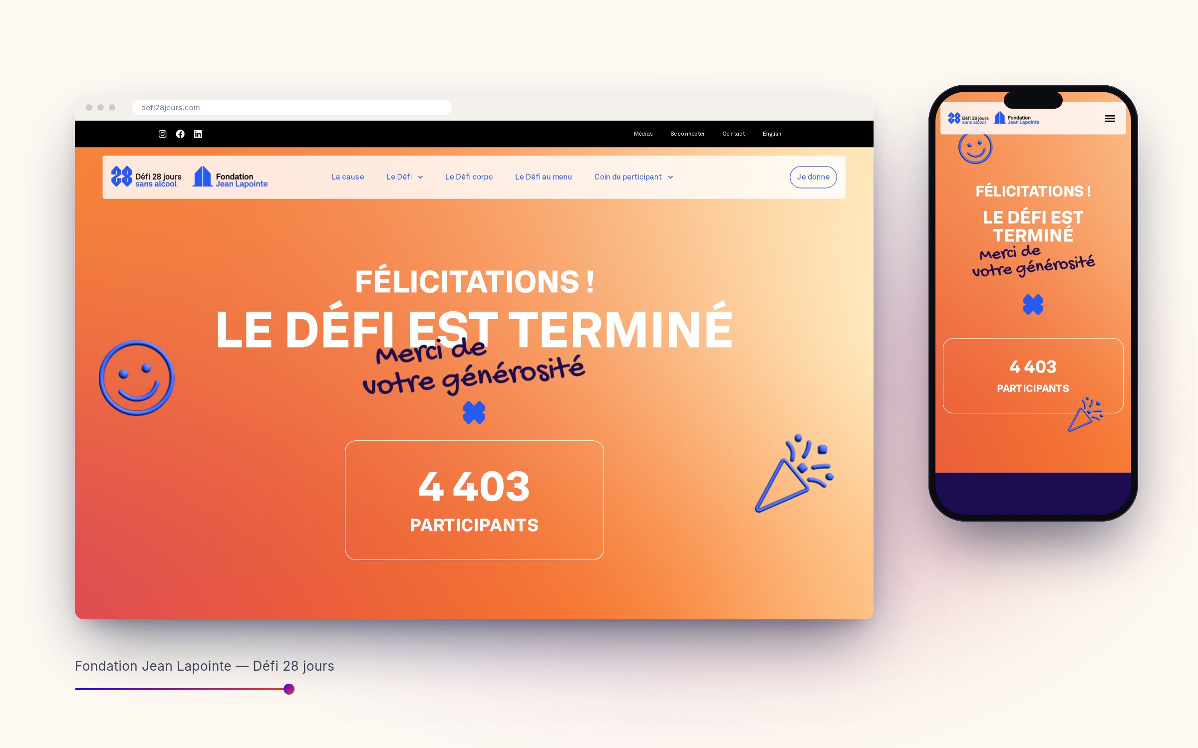 defi28jours.com, desktop et mobile